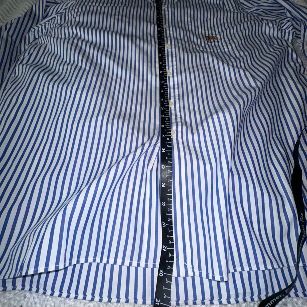 Polo Ralph Lauren RLPC Mens Vintage Blue Striped Dress Shirt XXL Flag Golf Clubs - Picture 6 of 6